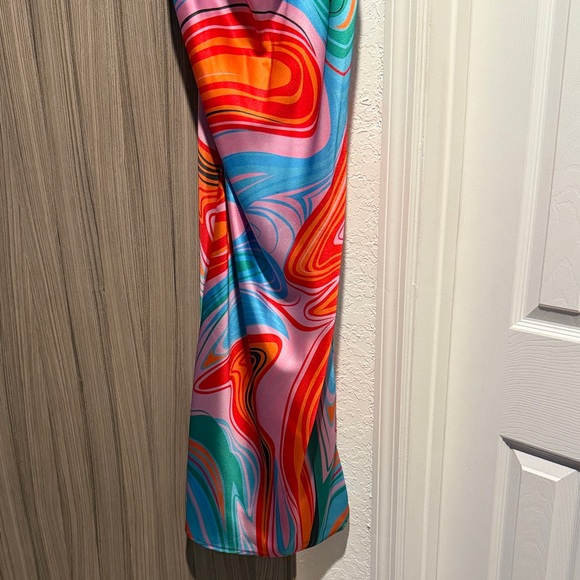 SHEIN Multicolor Swirl Maxi Dress - Blue, Red, Pink, Orange, Green - Picture 2 of 8